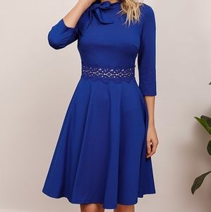 Navy Blue Midi Dress
